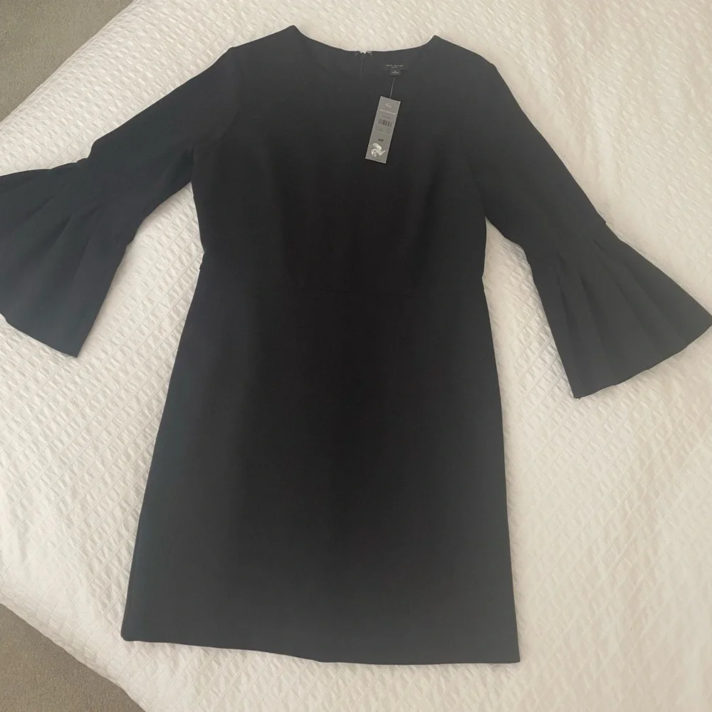 Ann Taylor Black Bell Sleeve A line Shift Dress 8P NWT - Picture 11 of 16